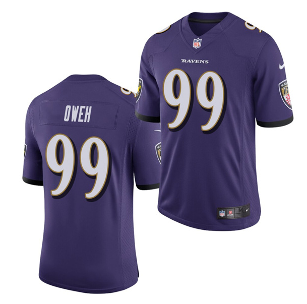 Men's Baltimore Ravens #99 Jayson Oweh Purple NFL 2021 Draft Vapor Untouchable Limited Stitched Jersey Men's Baltimore Ravens #99 Jayson Oweh Purple NFL 2021 Draft Vapor Untouchable Limited Stitched Jersey